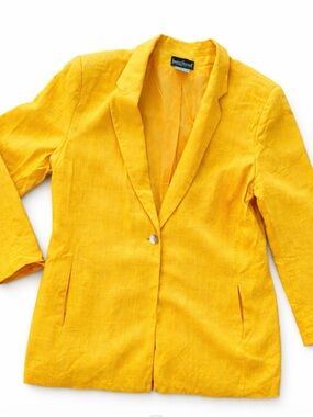 Harve Benard Yellow Linen Blazer 100% linen